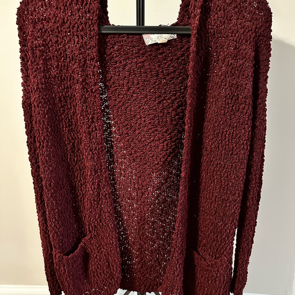 Women's Burgundy Cardigan